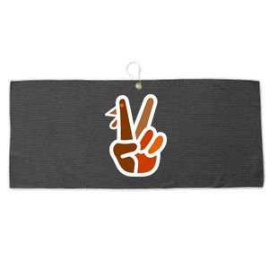 Turkey Peace Sign Hand Large Microfiber Waffle Golf Towel