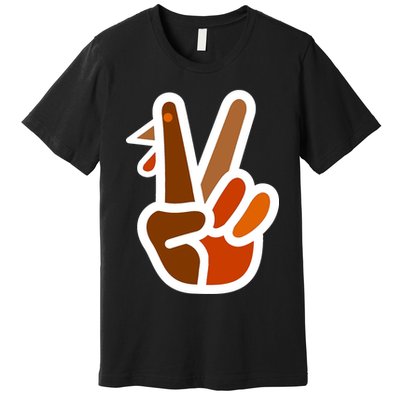 Turkey Peace Sign Hand Premium T-Shirt