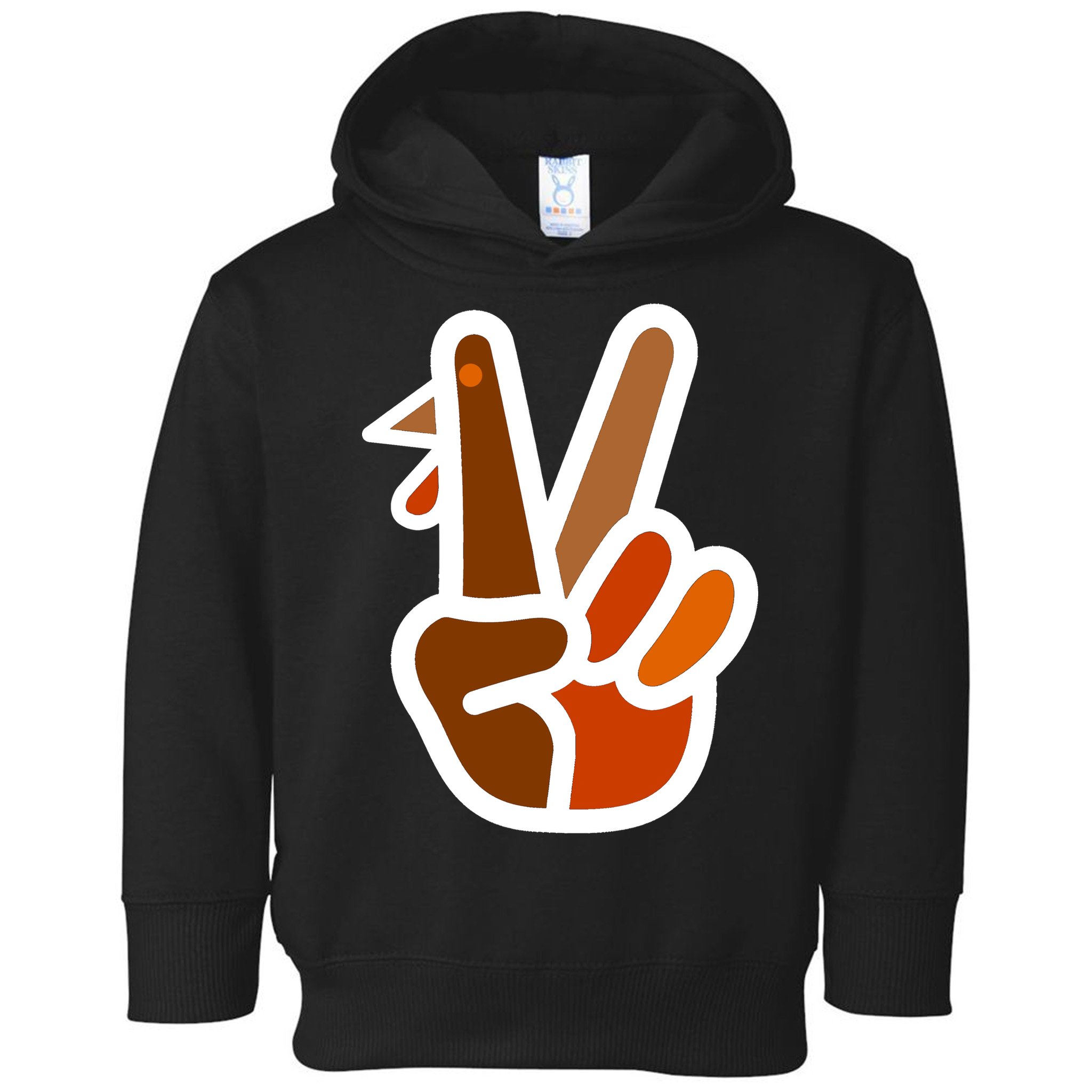 Turkey Peace Sign Hand Toddler Hoodie