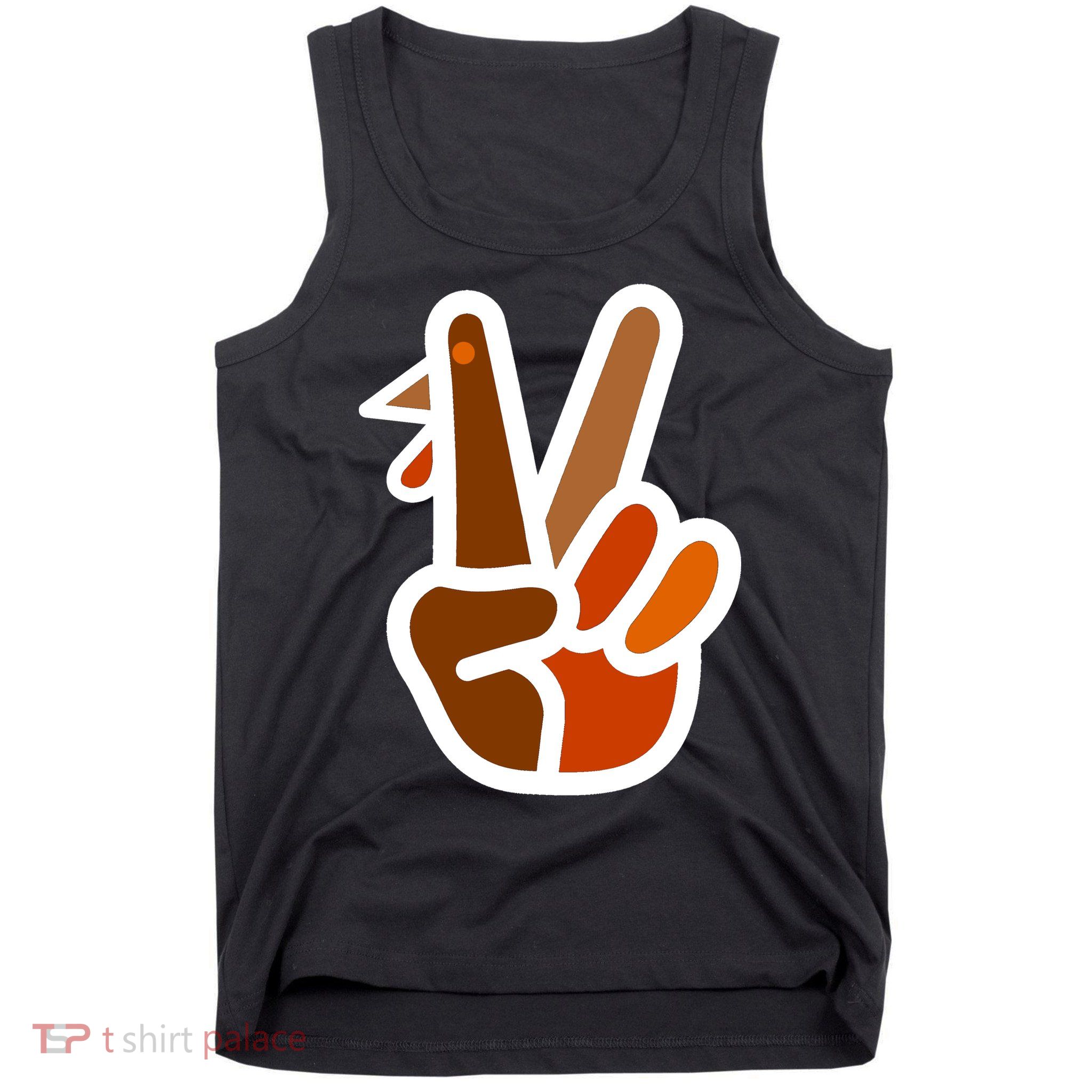 Turkey Peace Sign Hand Tank Top