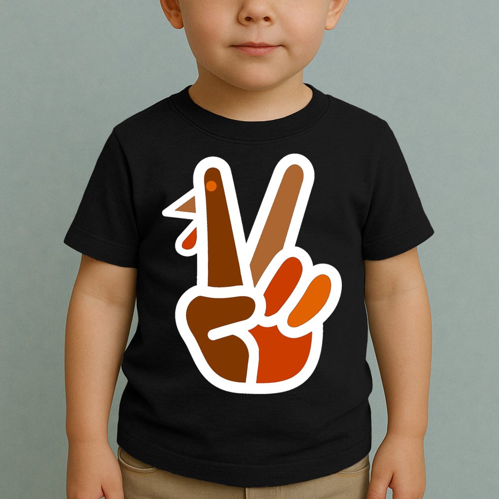 Turkey Peace Sign Hand Toddler T-Shirt