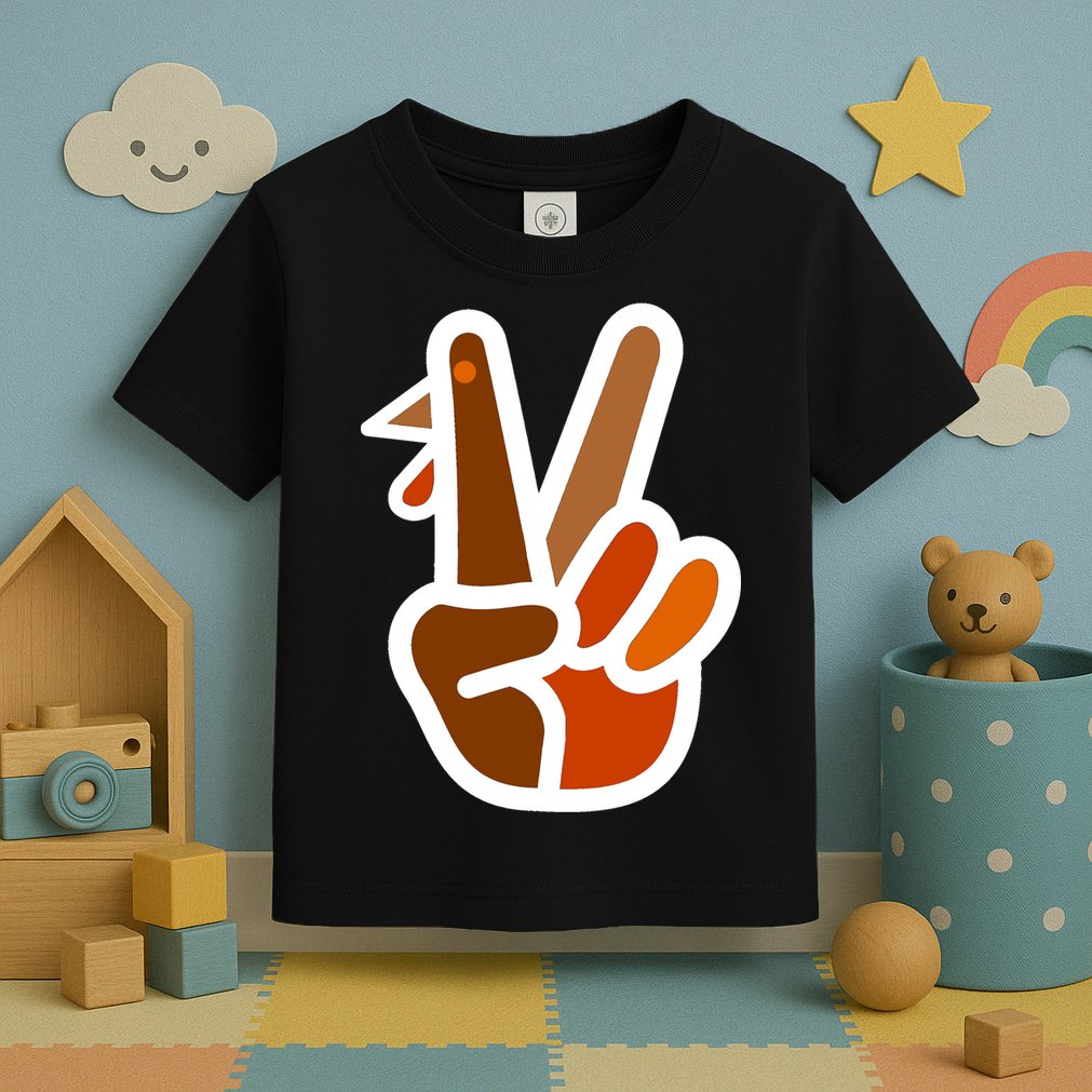 Turkey Peace Sign Hand Toddler T-Shirt