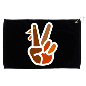 Turkey Peace Sign Hand Grommeted Golf Towel