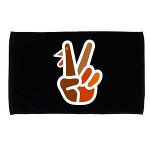 Turkey Peace Sign Hand Microfiber Hand Towel