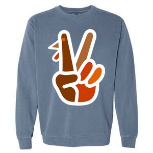 Turkey Peace Sign Hand Garment-Dyed Sweatshirt