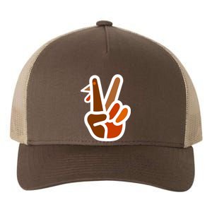 Turkey Peace Sign Hand Yupoong Adult 5-Panel Trucker Hat