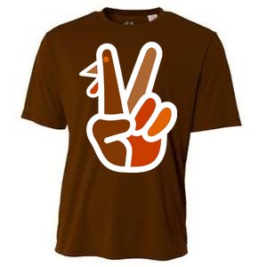 Turkey Peace Sign Hand Cooling Performance Crew T-Shirt