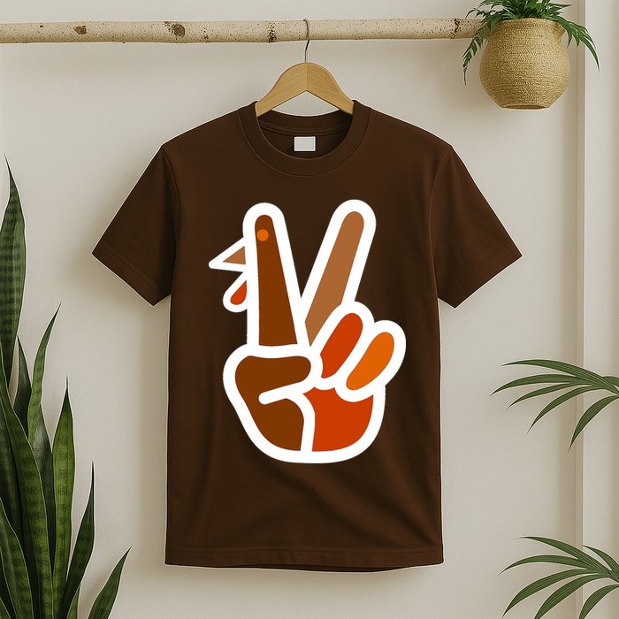 Turkey Peace Sign Hand T-Shirt