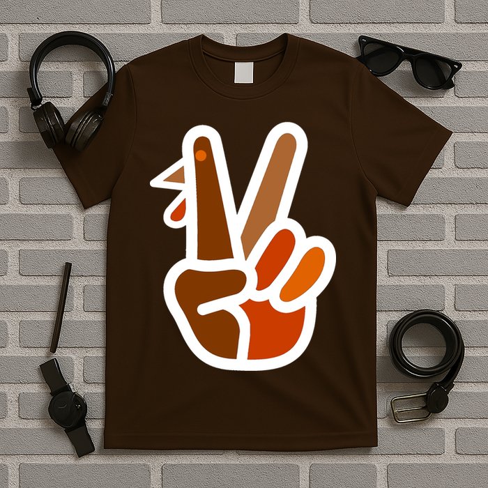 Turkey Peace Sign Hand T-Shirt