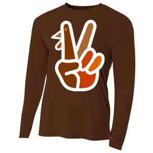 Turkey Peace Sign Hand Cooling Performance Long Sleeve Crew