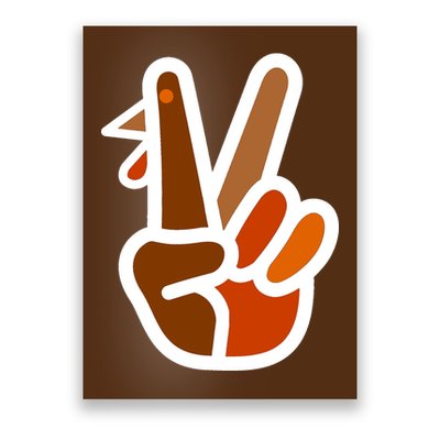 Turkey Peace Sign Hand Poster