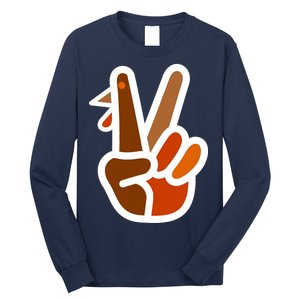 Turkey Peace Sign Hand Long Sleeve Shirt