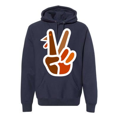 Turkey Peace Sign Hand Premium Hoodie