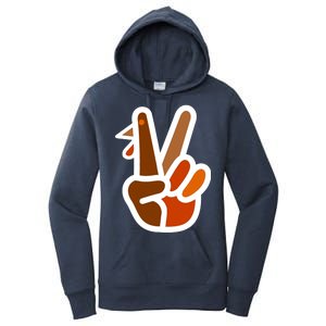 Turkey Peace Sign Hand Women's Pullover Hoodie