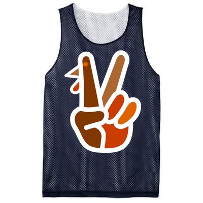 Turkey Peace Sign Hand Mesh Reversible Basketball Jersey Tank