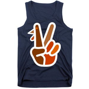 Turkey Peace Sign Hand Tank Top