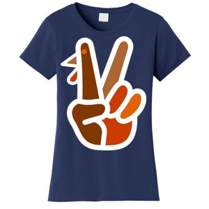 Turkey Peace Sign Hand Women's T-Shirt