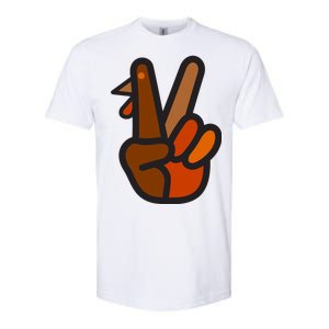 Turkey Peace Sign Hand Softstyle CVC T-Shirt