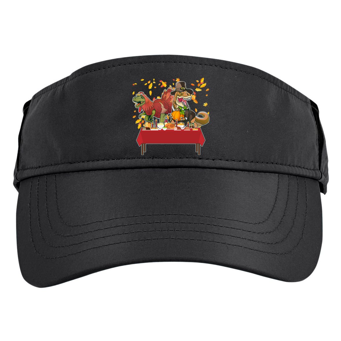 Turkey Pilgrim Dinosaurs T-Rex Funny Thanksgiving Adult Drive Performance Visor