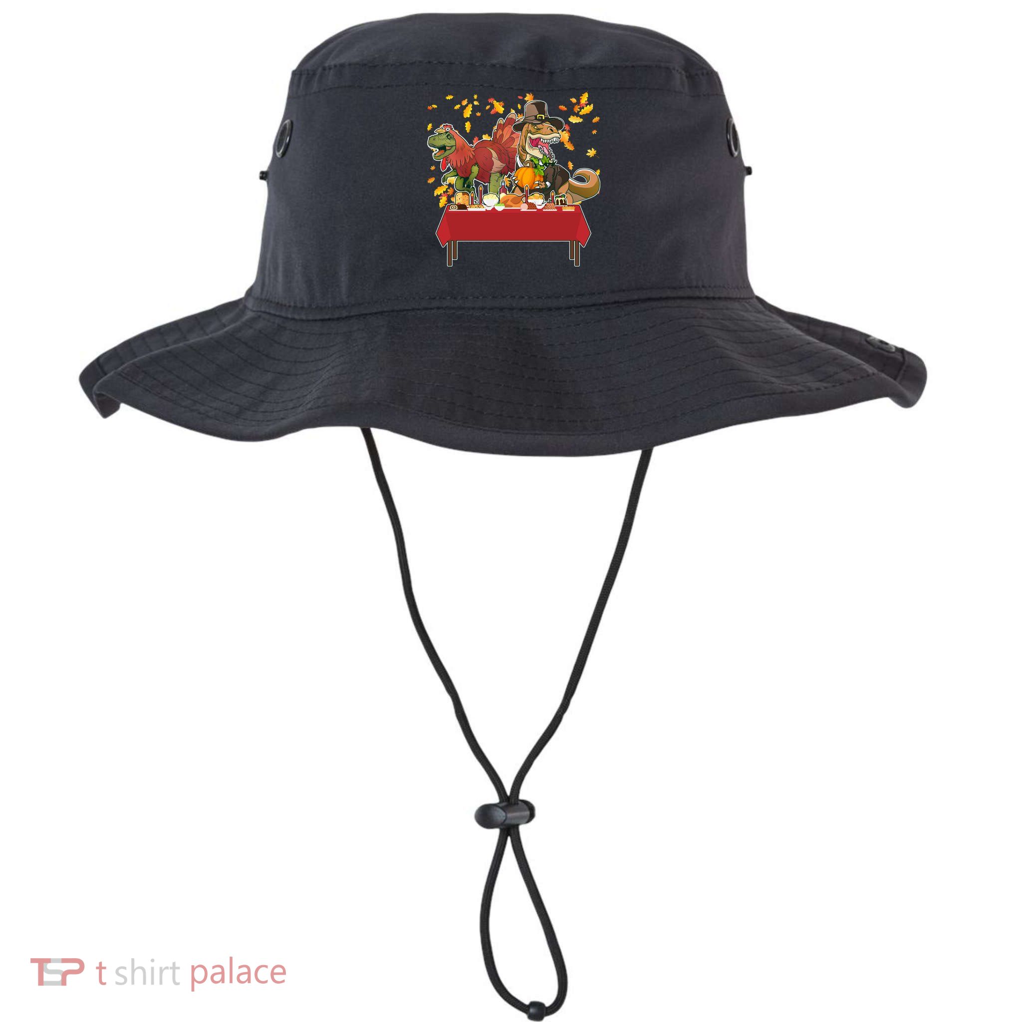 Turkey Pilgrim Dinosaurs T-Rex Funny Thanksgiving Bucket Hat