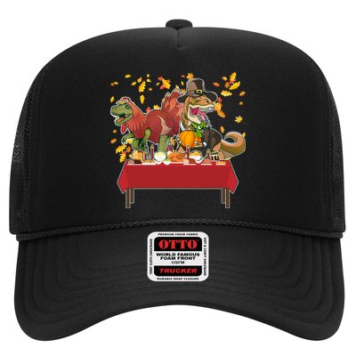 Turkey Pilgrim Dinosaurs T-Rex Funny Thanksgiving Trucker Hat