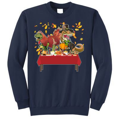 Turkey Pilgrim Dinosaurs T-Rex Funny Thanksgiving Sweatshirt