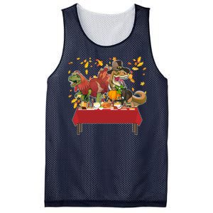 Turkey Pilgrim Dinosaurs T-Rex Funny Thanksgiving Mesh Reversible Basketball Jersey Tank