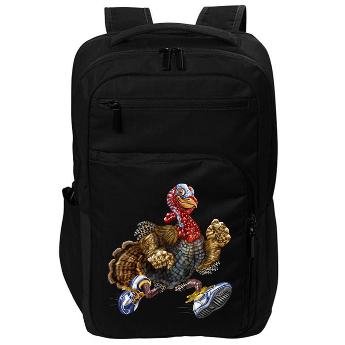 Turkey Running In Action Thanksgiving Impact Tech Backpack