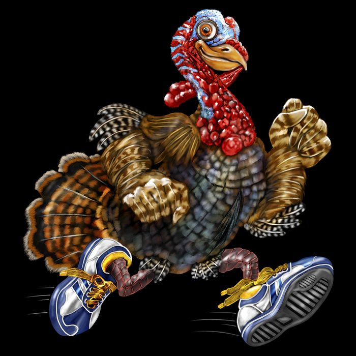 Turkey Running In Action Thanksgiving Impact Tech Backpack