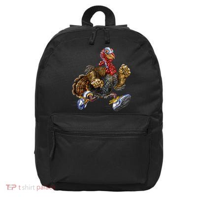 Turkey Running In Action Thanksgiving 16 in Basic Backpack