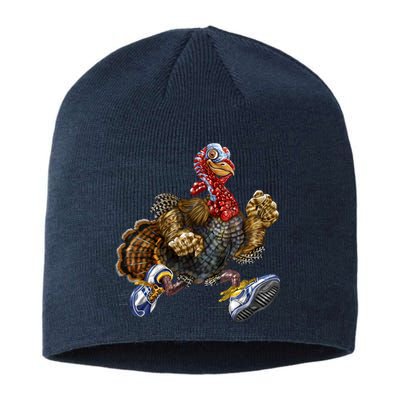 Turkey Running In Action Thanksgiving Sustainable Beanie