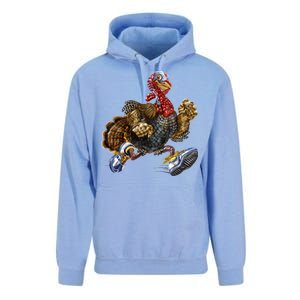 Turkey Running In Action Thanksgiving Unisex Surf Hoodie