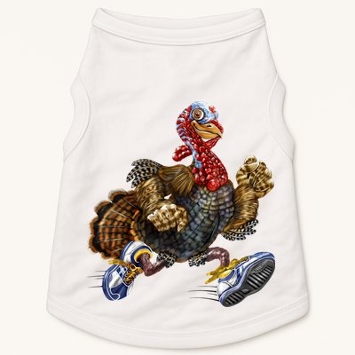 Turkey Running In Action Thanksgiving Doggie Tank