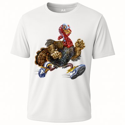 Turkey Running In Action Thanksgiving Performance Shirt