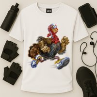 Turkey Running In Action Thanksgiving Performance Shirt