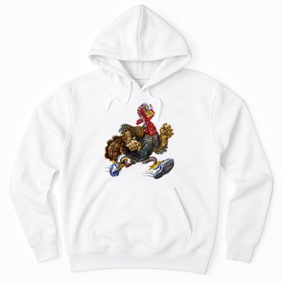 Turkey Running In Action Thanksgiving Hoodie