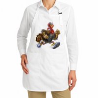 Turkey Running In Action Thanksgiving Apron