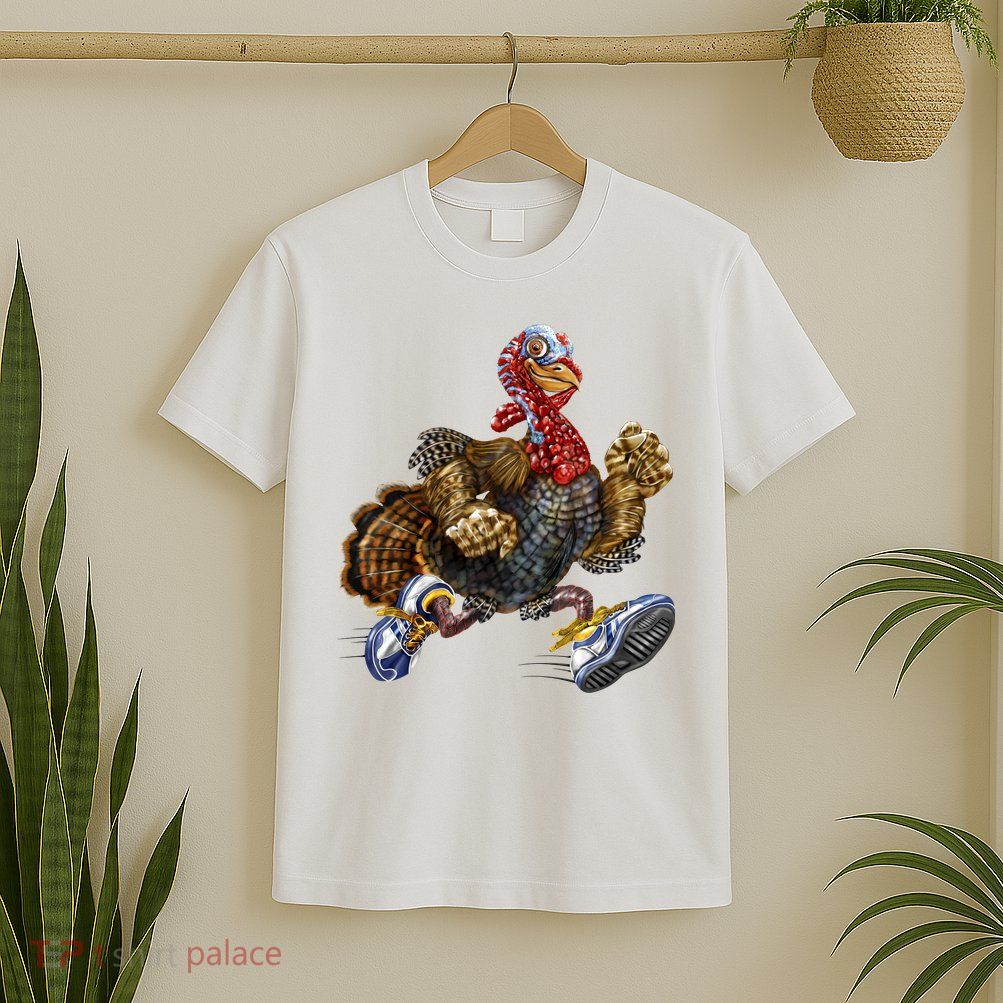 Turkey Running In Action Thanksgiving T-Shirt
