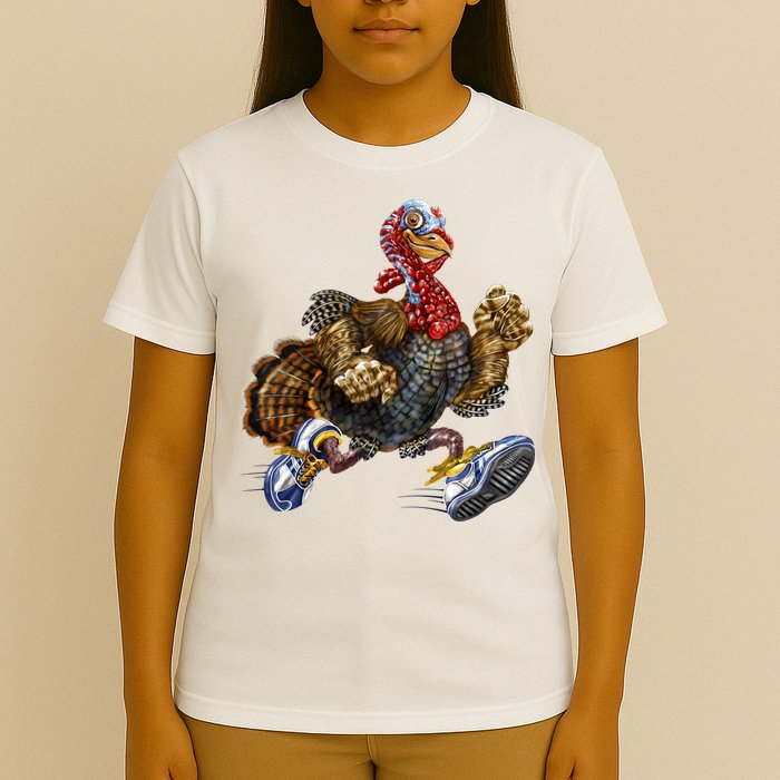 Turkey Running In Action Thanksgiving T-Shirt