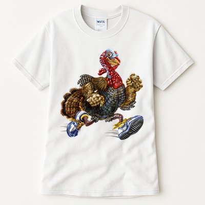 Turkey Running In Action Thanksgiving Tall T-Shirt