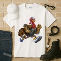 Turkey Running In Action Thanksgiving Tall T-Shirt