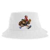 Turkey Running In Action Thanksgiving Sustainable Bucket Hat