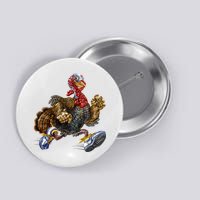 Turkey Running In Action Thanksgiving Button
