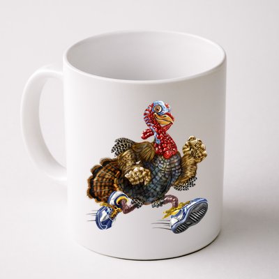 Turkey Running In Action Thanksgiving Mug