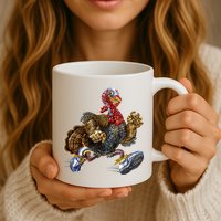 Turkey Running In Action Thanksgiving Mug