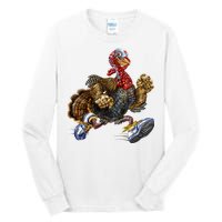 Turkey Running In Action Thanksgiving Tall Long Sleeve T-Shirt