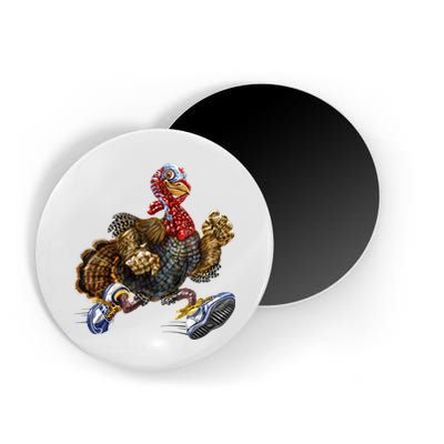 Turkey Running In Action Thanksgiving Magnet