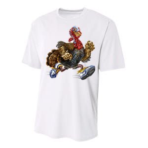 Turkey Running In Action Thanksgiving Performance Sprint T-Shirt