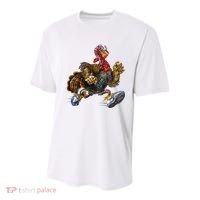 Turkey Running In Action Thanksgiving Youth Performance Sprint T-Shirt