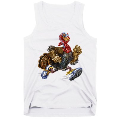 Turkey Running In Action Thanksgiving Tank Top